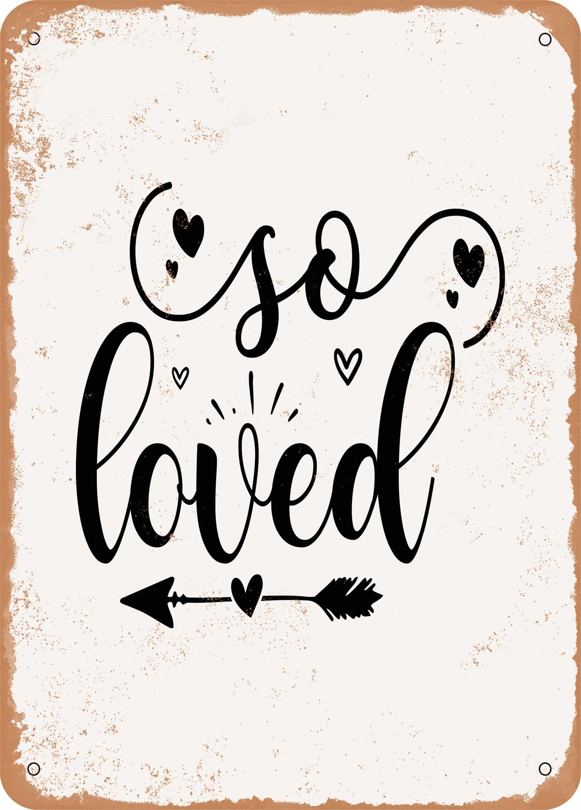 Miaomansenstore Metal Sign - So Loved - Vintage Look Home Decor