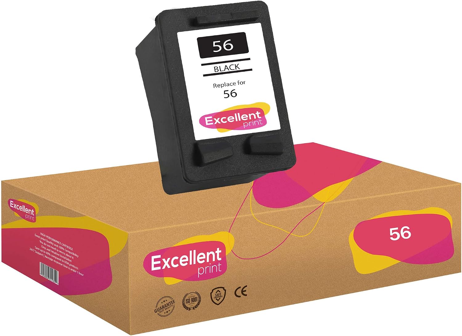 Excellent Print 56 Compatible Ink Cartridges for HP Deskjet 5154 5850 Fax 2140 Photosmart 7350, Black, 1 BLACK