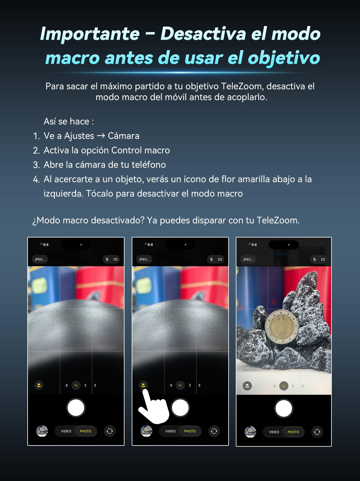 APEXEL 5-10X Lente Zoom para iPhone 17/16/15/14/13 Series, Zoom para Moviles Clip para Cámara de Móvil, Zoom Optico para Movil