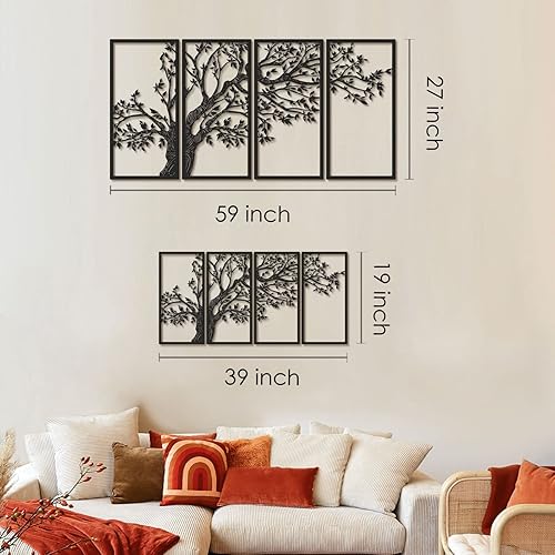 Miniatura 6 de Arte de pared de metal con árbol de la vida, decoración de pared de metal, decoración de árbol de la vida, arte de pared de árbol de metal grande,