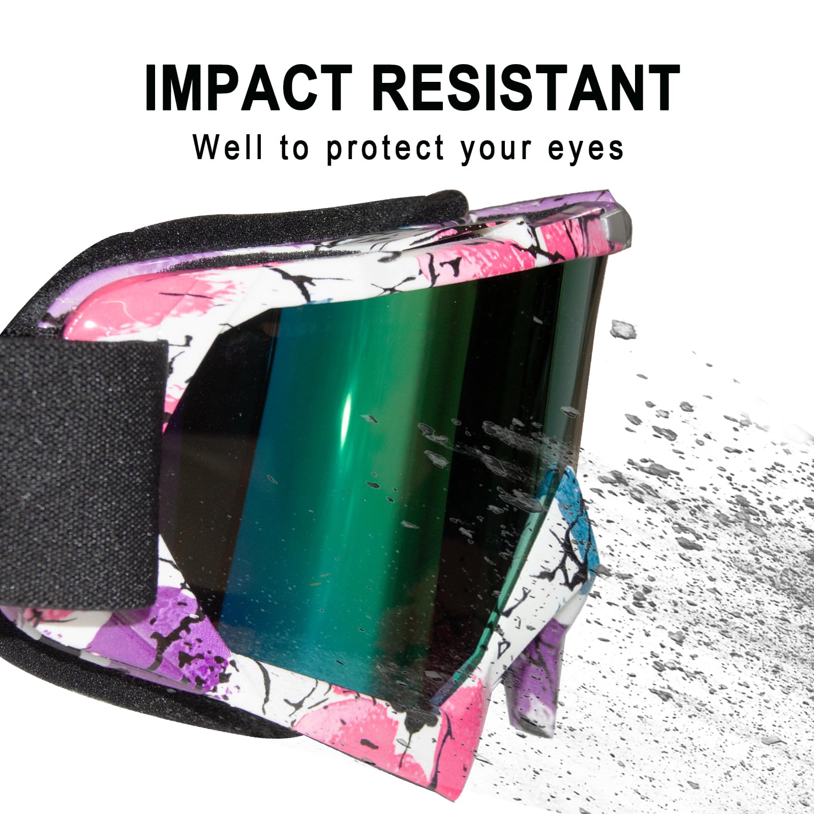Gafas de motocicleta para motocross, cuatrimotos, cuatro ruedas, UV 400, todoterreno, Mx, casco de carreras, para hombres, mujeres, adultos, jóvenes y niños (marco rosa + lente de color rosa)