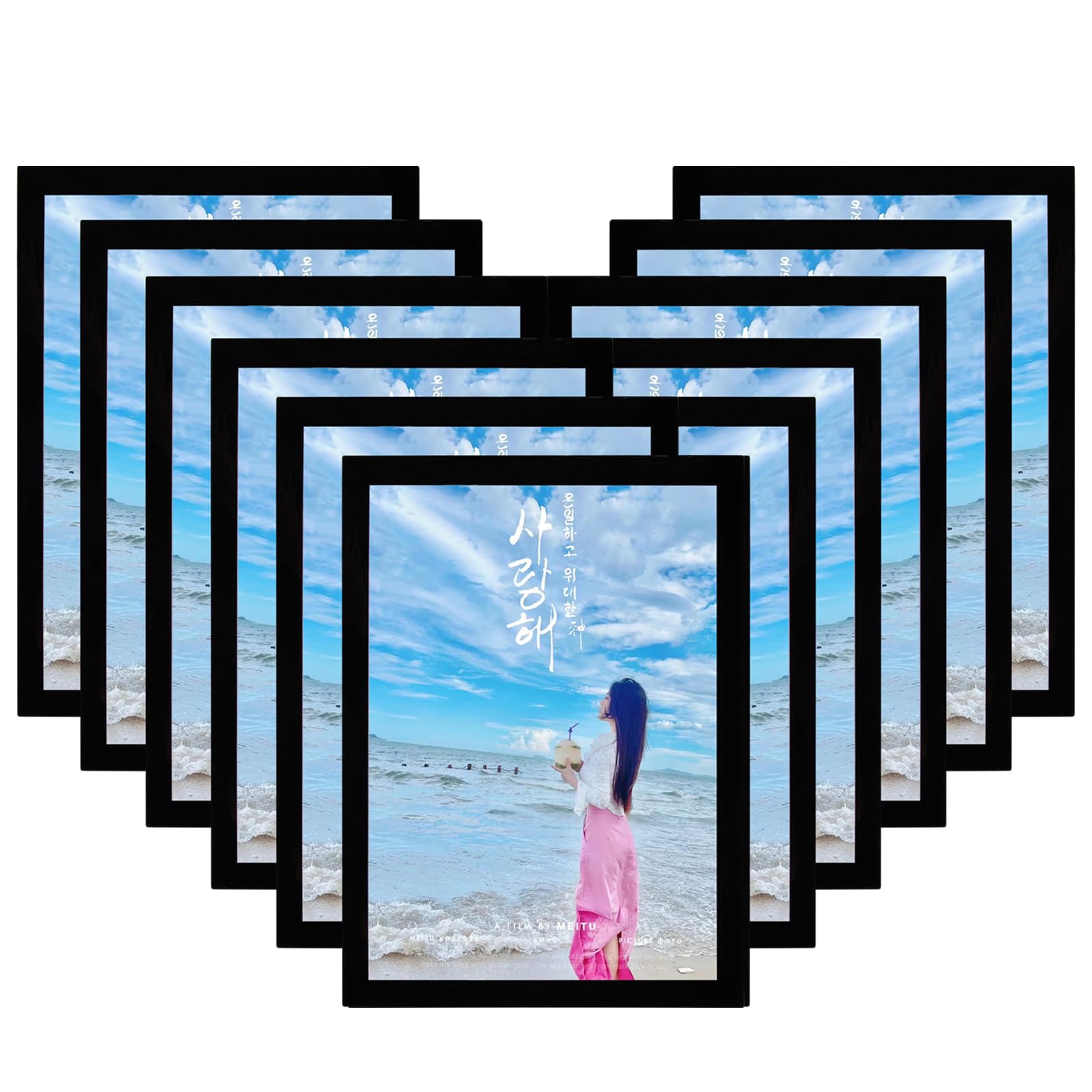 8.5" x 11" Magnetic Document Paper Holder Backside with Magnetic Tape,Magnetic Display Frame for Sign/Notice/Photo,work on Metal and Magnetic Surface (Frosted Surface,12Pcs)