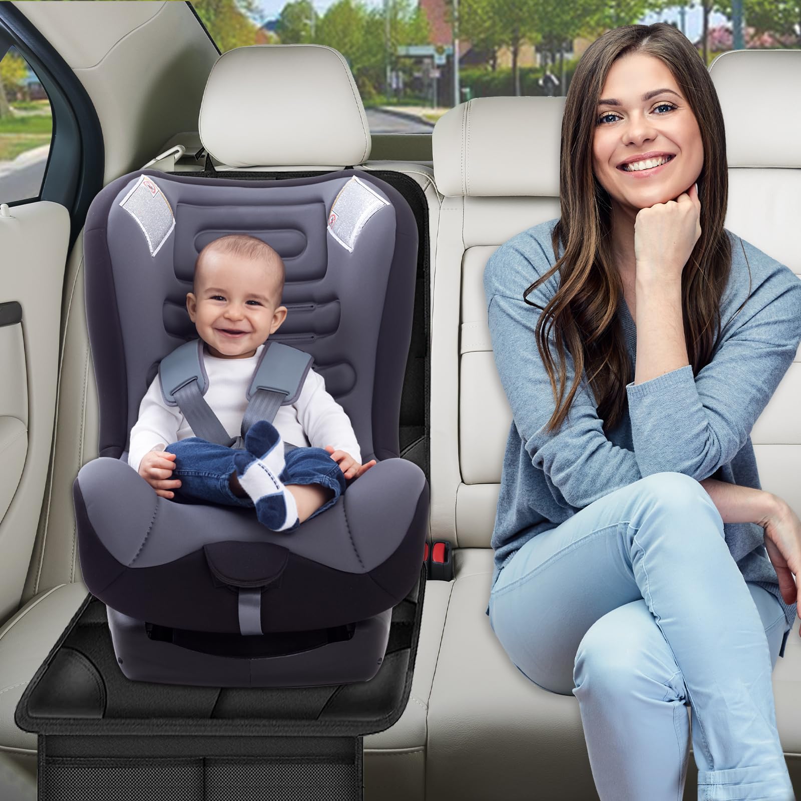 Gigmeta Protector de asiento para niños, antideslizante, impermeable, protector de asiento trasero para portabebés, asiento infantil y mascotas, ISOfix adecuado para todos los asientos infantiles-2PCS