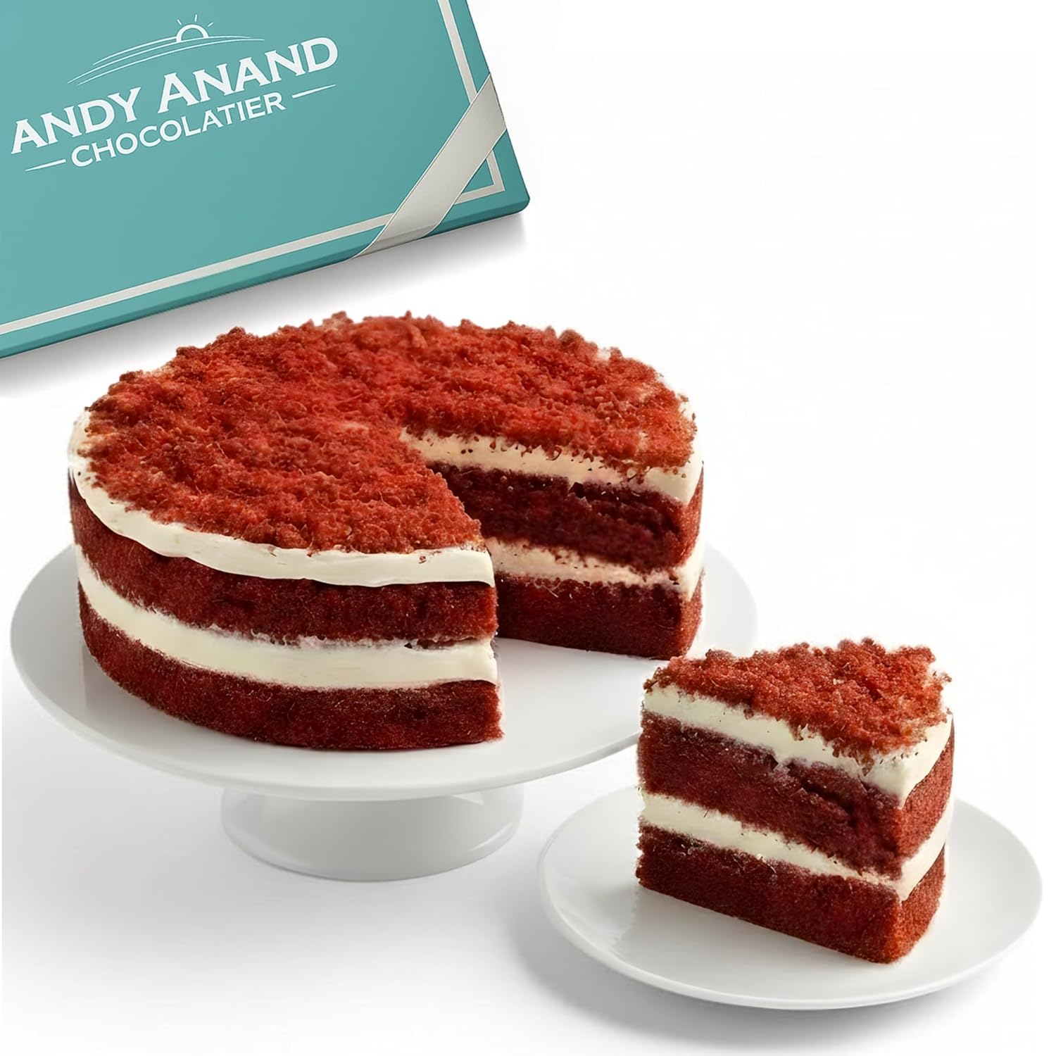 Andy Anand Sugar-Free Red Velvet Cake - 2.4 lbs, Handcrafted Small-Batch with Belgian Cocoa, Keto & Diabetic-Friendly, No Preservatives, Healthy Dessert Gift Delivery