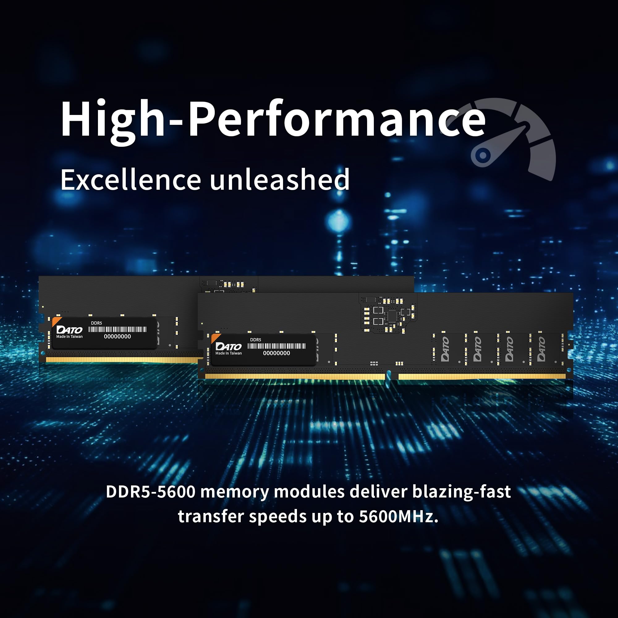 DATO DDR5 UDIMM 64GB Kit 32GBx2 Desktop RAM 5600MHz PC5-44800 CL46