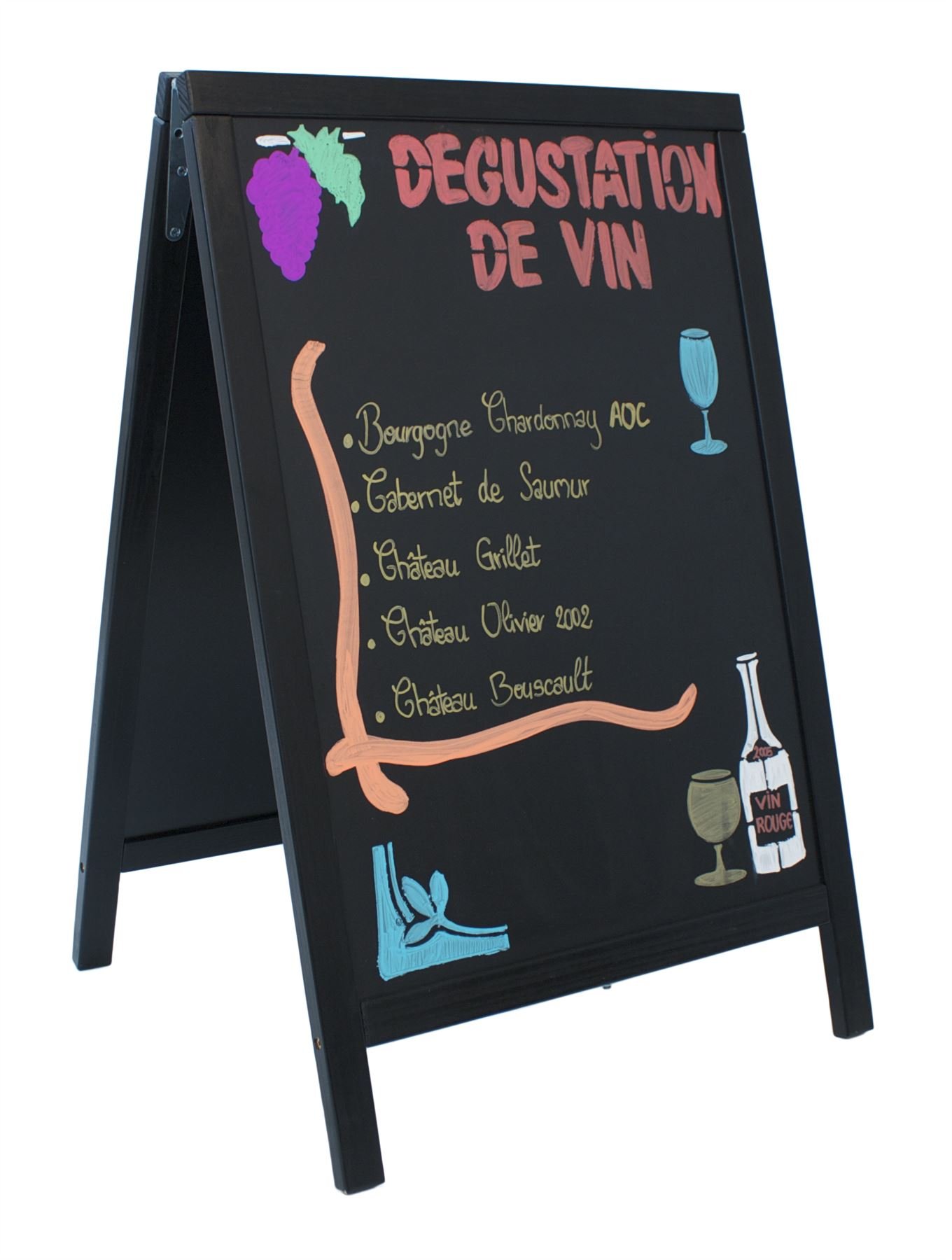 Genware NEV-SBD-BL-85 Duplo A-Board, 55 cm x 85cm, Black