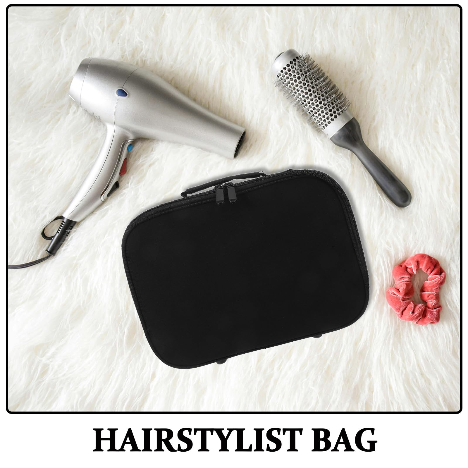 Große Friseurtasche für Friseurscheren und Werkzeuge, Schwarz
