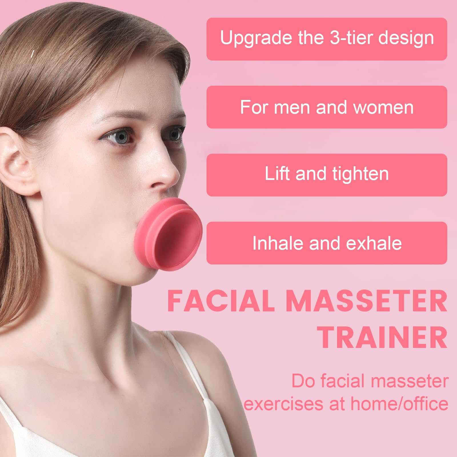 CATOR Silikon Schlanker,Silikon-Gesichtslifting Lippenübungsgerät, Silikon Facelifting Lippentrainer Mundmuskelstraffer straffendes Werkzeug für Facelift Lächeln Trainer