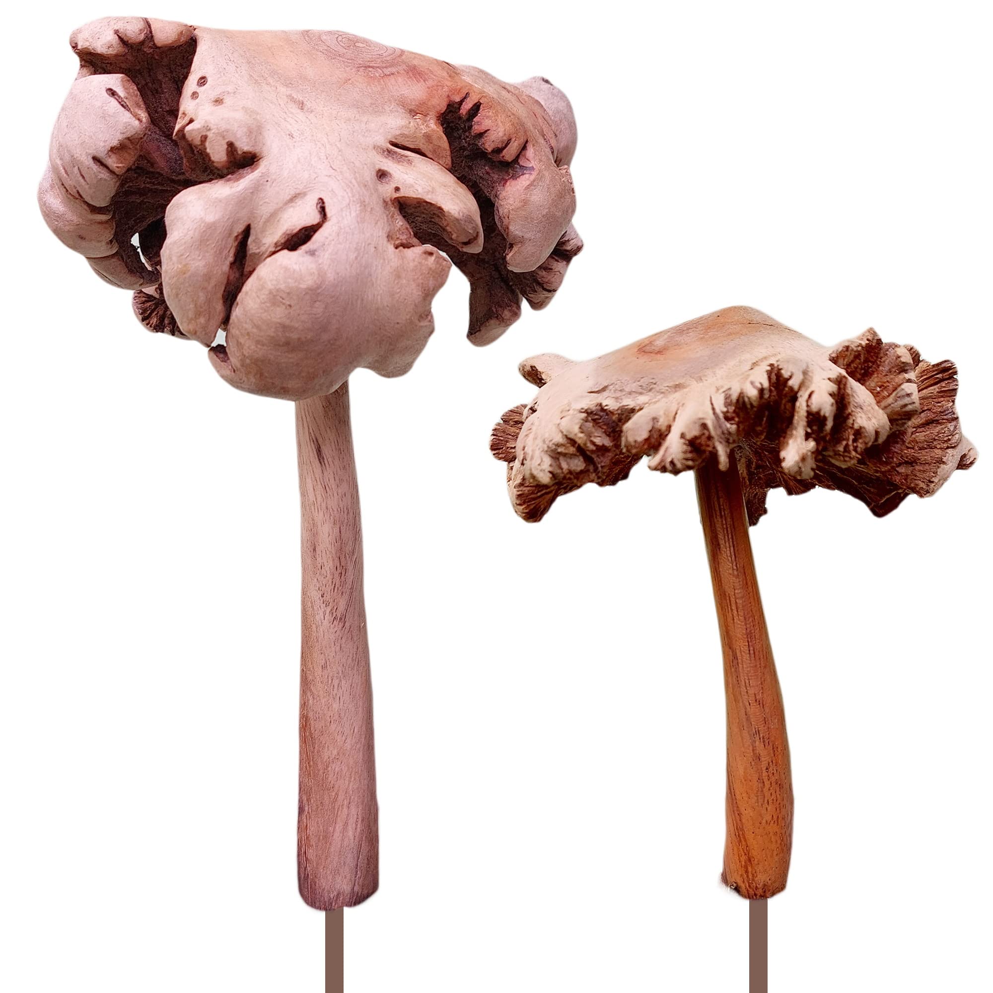 ART-CRAFT 2 Parasol alt Gartenstecker Deko Pilze aus Holz vo