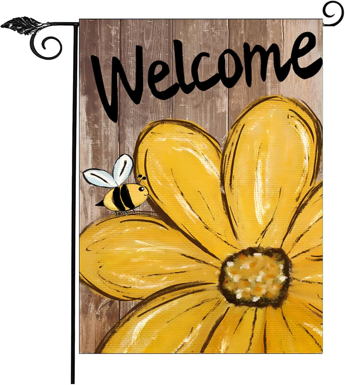 Sunflower Spring Summer Welcome Garden Flags 12x18- Bee Flower Yard Flag Double Sided for Outside Lawn Patio