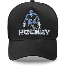 Hockey hat, Hockey Gifts for Boys, Gifts for Hockey Players, Funny Adjustable Embroidered Baseball Cap Black