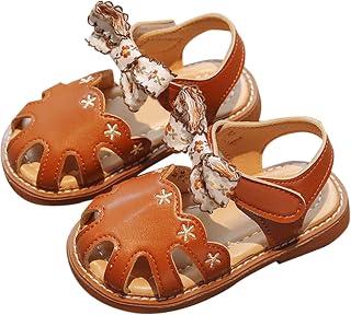 Sandalias para niños Verano Suela de goma ligera transpirable lindo estampado floral lazo niñas moda sandalias de playa azul
