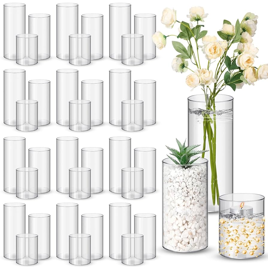 我谷風盆　約32cm×約22.5cm×約3.5cm Amazon.com: Nuogo 36 Pcs Plastic Cylinder Vases Tall Clear