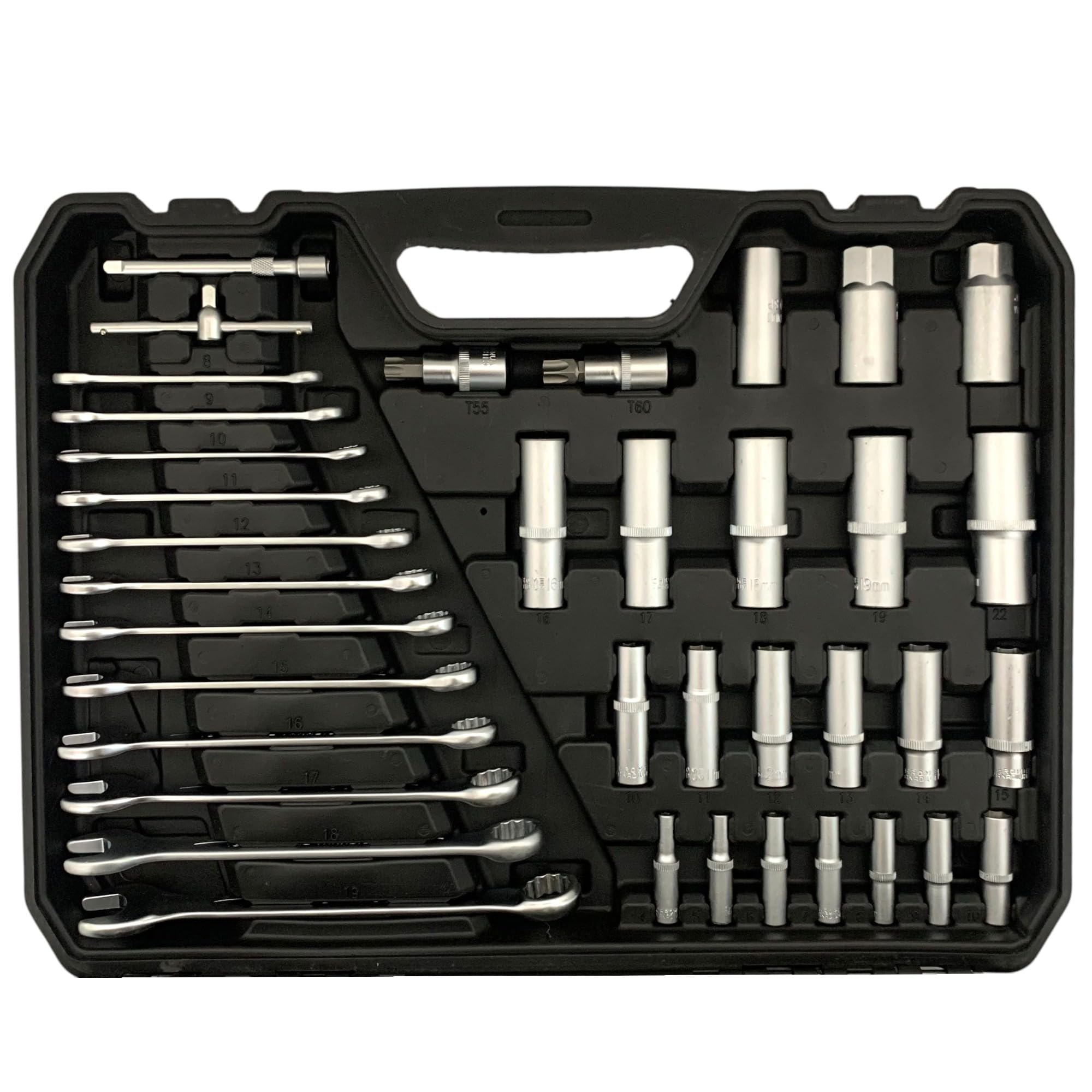 TANIASHOP Valigetta Attrezzi 219 Pezzi Chiavi a Bussola con 3 Cricchetto da 1/4" 3/8" 1/2" Cassetta Porta Attrezzi Professionali ideale per Manutenzione Meccanica, Lavori in officina e fai da te