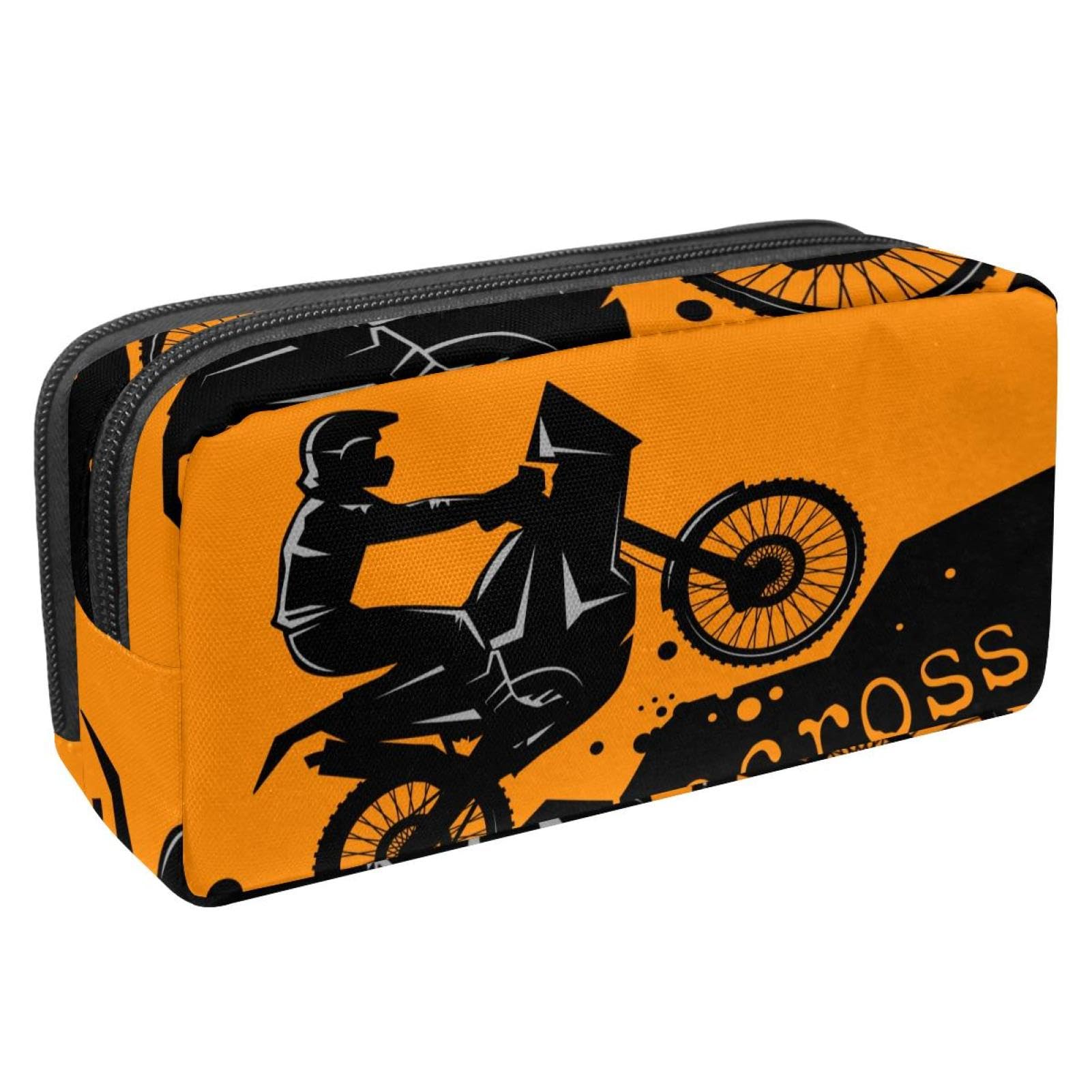 VAPOKF Pen Bag Pencil Case, Student Stationery Pouch for Teen Boys Girls, School Office Supplies - Motocross Rider