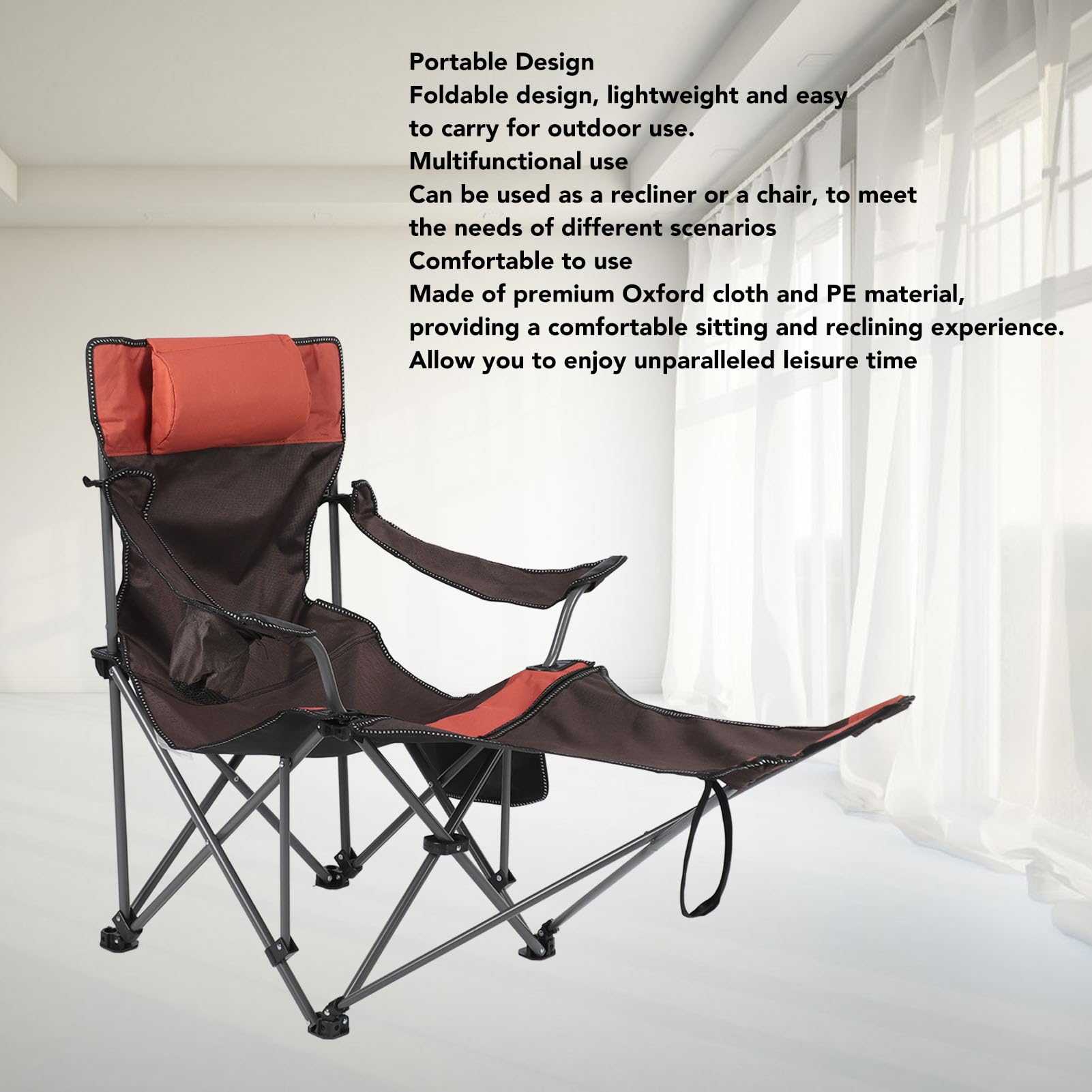 Asixxsix Tumbona Plegable para Adultos con Capacidad de 500 Libras, Silla Reclinable para Patio con Almohada Extraíble, Silla Multifuncional de Gravedad Cero para Camping, Playa, Picnic, Resistente