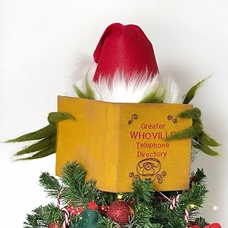 Felt Christmas Tree Topper Red Funny Christmas Tree Decorations Indoor Christmas Tree Topper Ornament Novelty Christmas Tree Decorations Christmas Home Decor (Santa Hat, One Size)