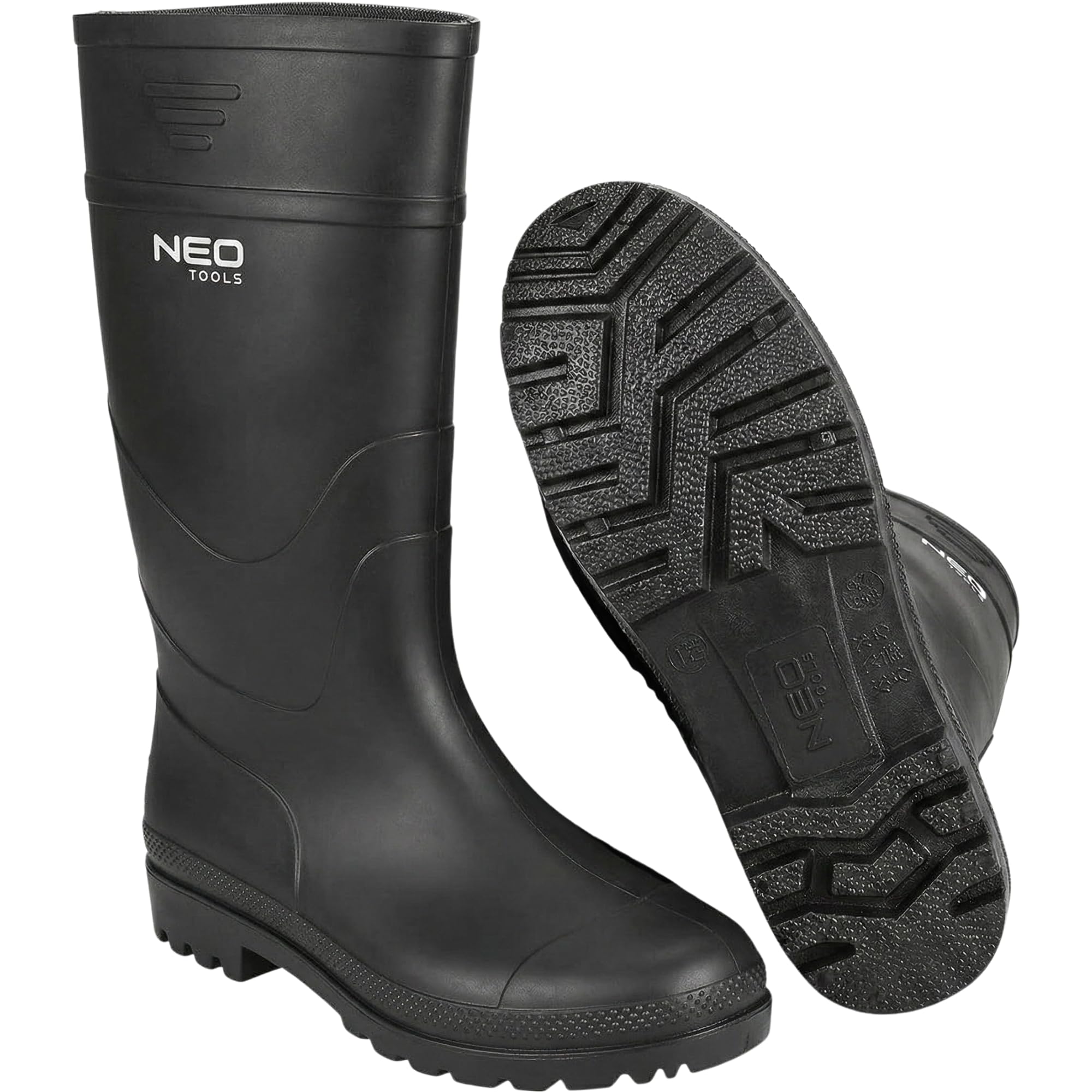 NEO TOOLS Gummistiefel - Gumischtifel unisex Wasserdicht Rain Boots Gartenstiefel Atmungsaktiv Gummistiefeletten Wasserdichter Angelstiefel Schwarz - 39-46