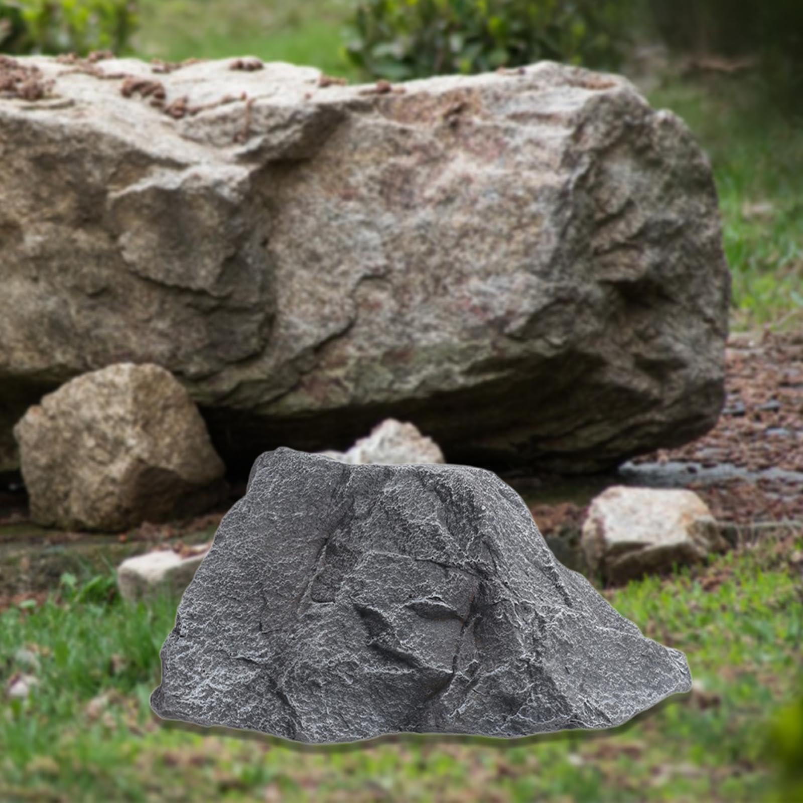 Rocce Artificiali per Paesaggio, Ornamento da Giardino, Accessorio Leggero per Oggetti di Scena Fotografici, Ornamento Grigio Irregolare, Decorazione, 34x25x21cm