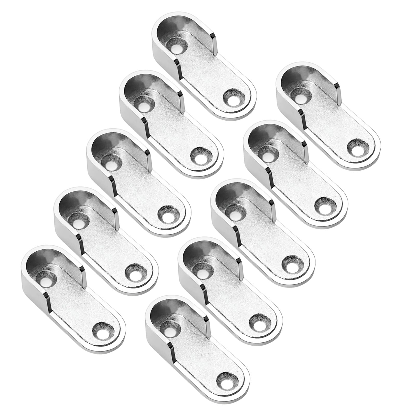 Tsophreniq Bright Color 10Pcs Zincs Alloys Closet Rod Brackets Rails Hanger Standard Tube Wardrobe Rods Socket Fitting Round Bracket Zinc Alloy Oval Closet Rod