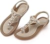 SHIBEVER Flat Sandals for Women Dressy: Summer Comfortable Dress Thong Flats Sandal