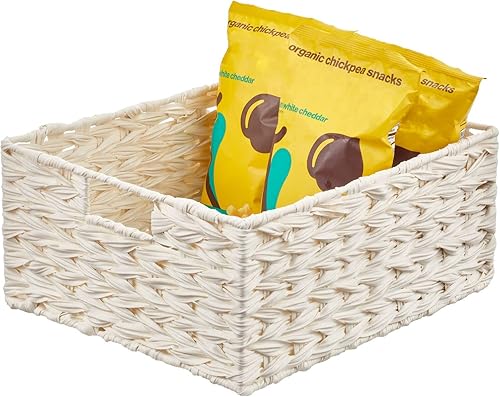 mDesign Cesta organizadora de almacenamiento de alimentos para despensa de cocina de granja, organización de contenedores para armarios, estantes,