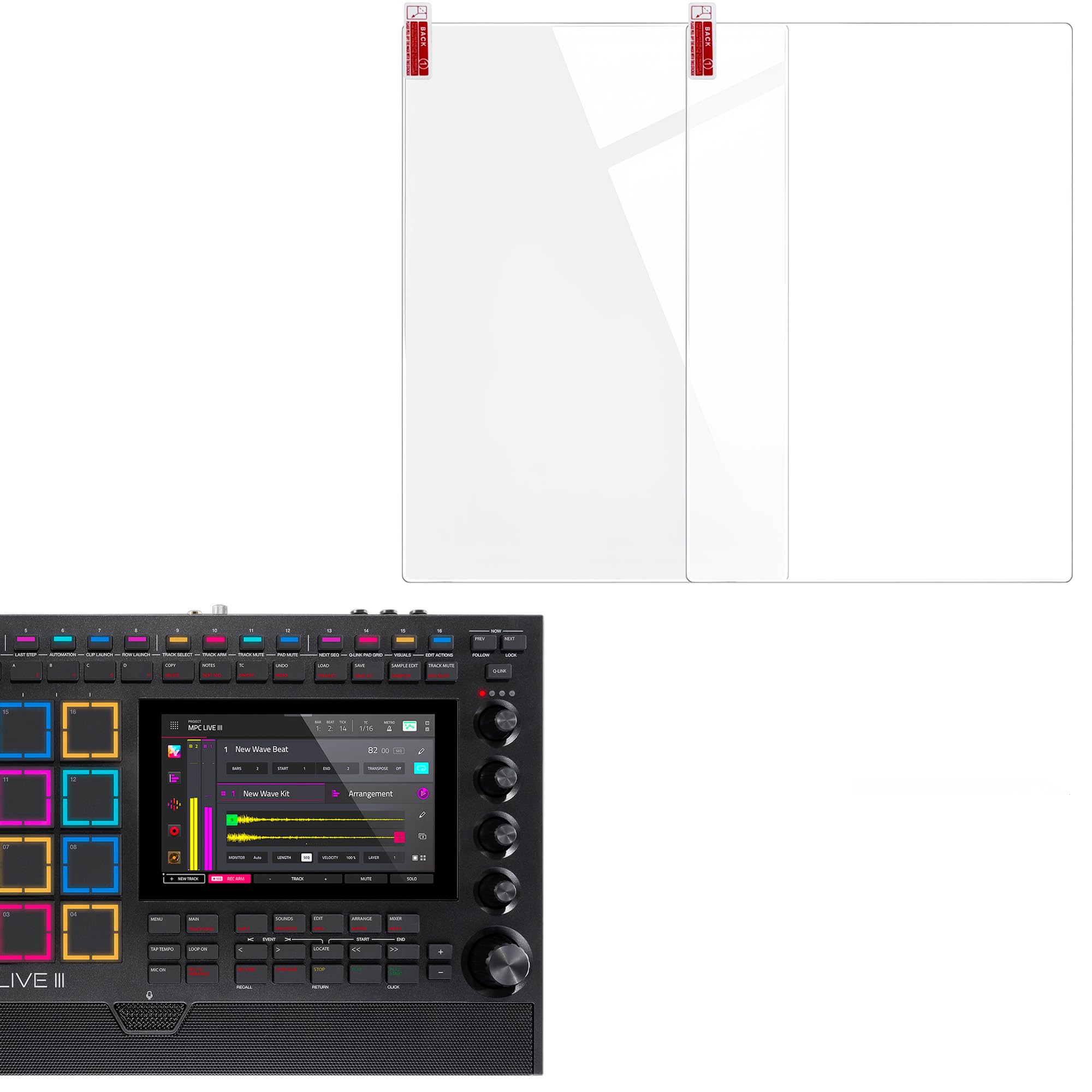 Audio Workstation 7 inch Touch Screen Protector Compatible with MPC Live 3/MPC Live 2/MPC Key 37 & 61/MPC One+,Ultra-Clear Tempered Glass Touchscreen Protector with Invisible Coverage