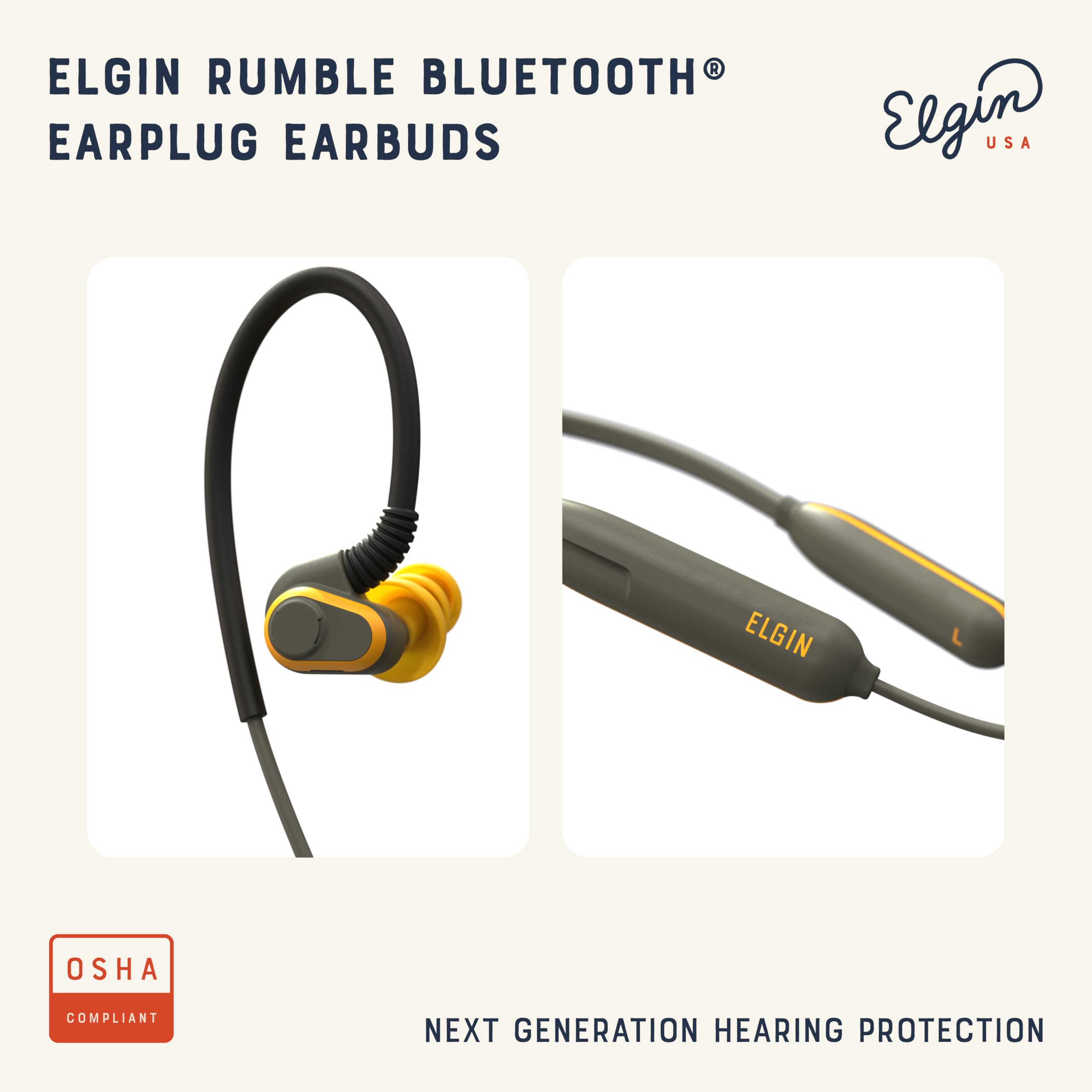 Elgin Rumble Bluetooth Earplugs 27 dB Noise Reduction - Dettaglio
