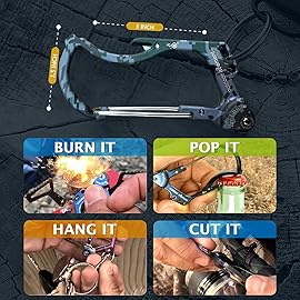 OUTDOOR ELEMENT Firebiner 6-in-1 Survival Multitool Carabiner EDC Keychain with EverSpark Fire Starter, Utility Blade, Bottle Opener & Screwdriver - Unique Gift for Outdoor Adventure - Camo Gray