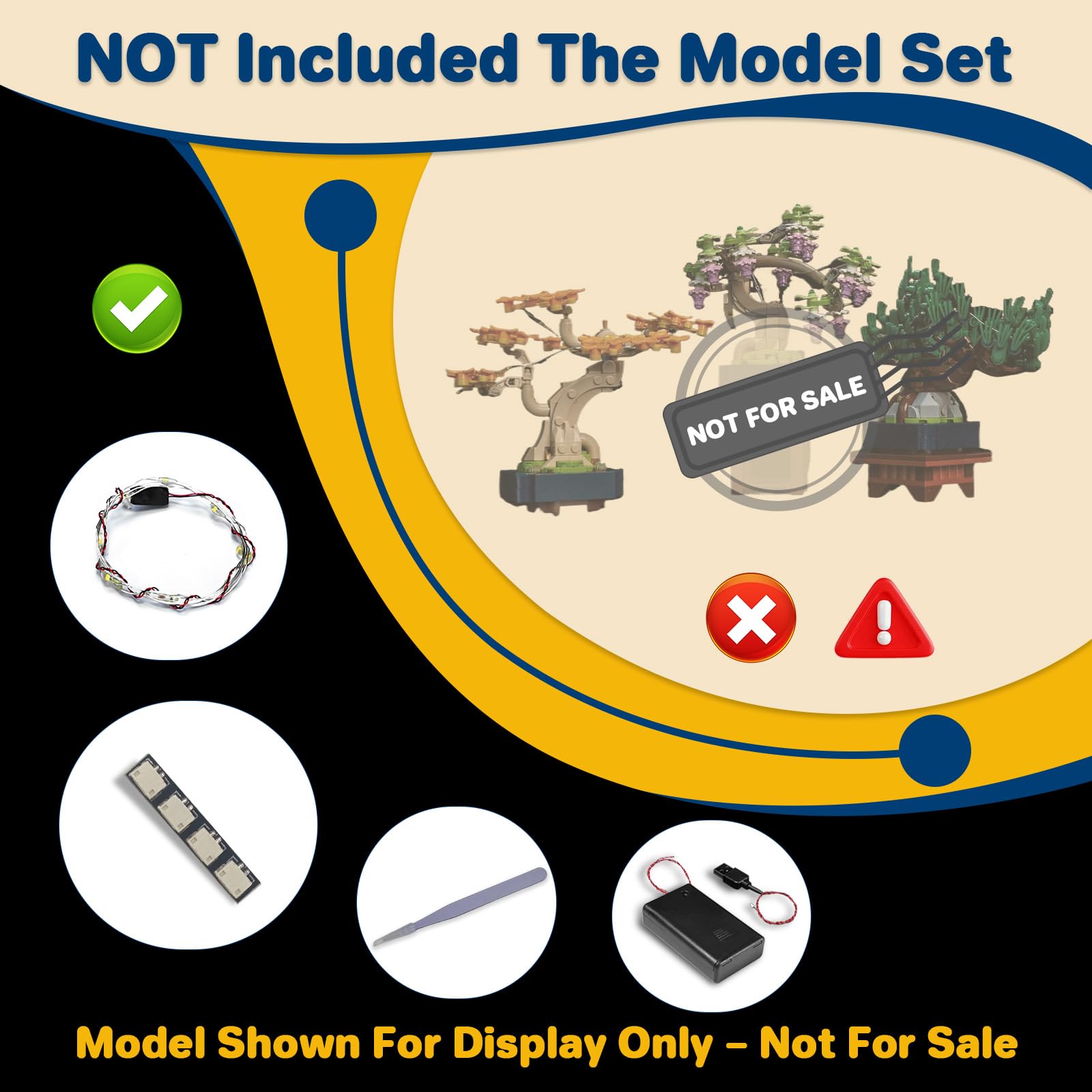 LocoLee Led Light Set Compatible with Lego 10373 Mini Bonsai Trees Lighting Kit Compatible with Lego The Botanical Collection 10373 Building Blocks Model,Only Lights Set,No Model - Image 2