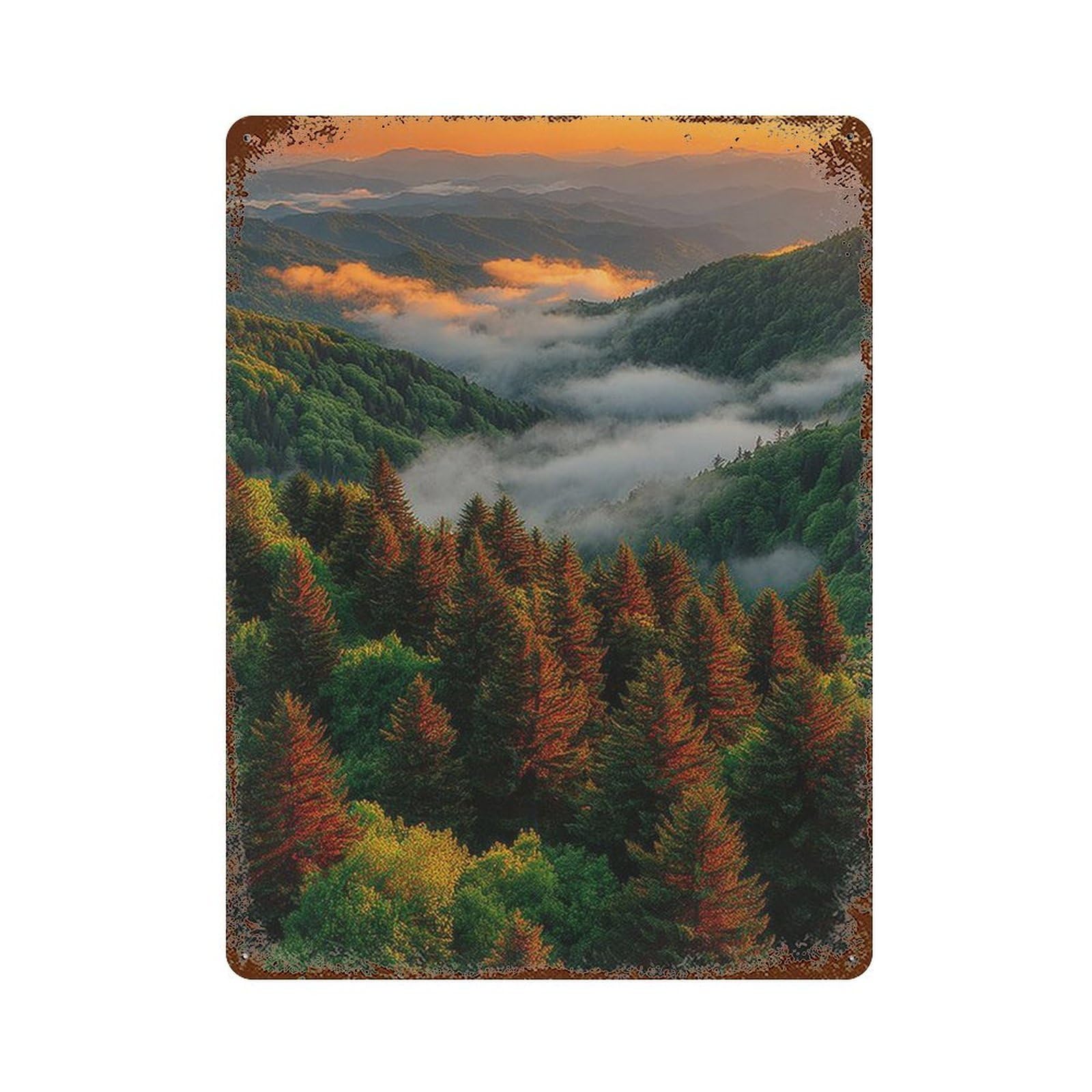 Rainbow Forest Valley Retro Metal Sign 15.7"x11.8", Industrial Home Decor for Garage, Pub Or Kitchen