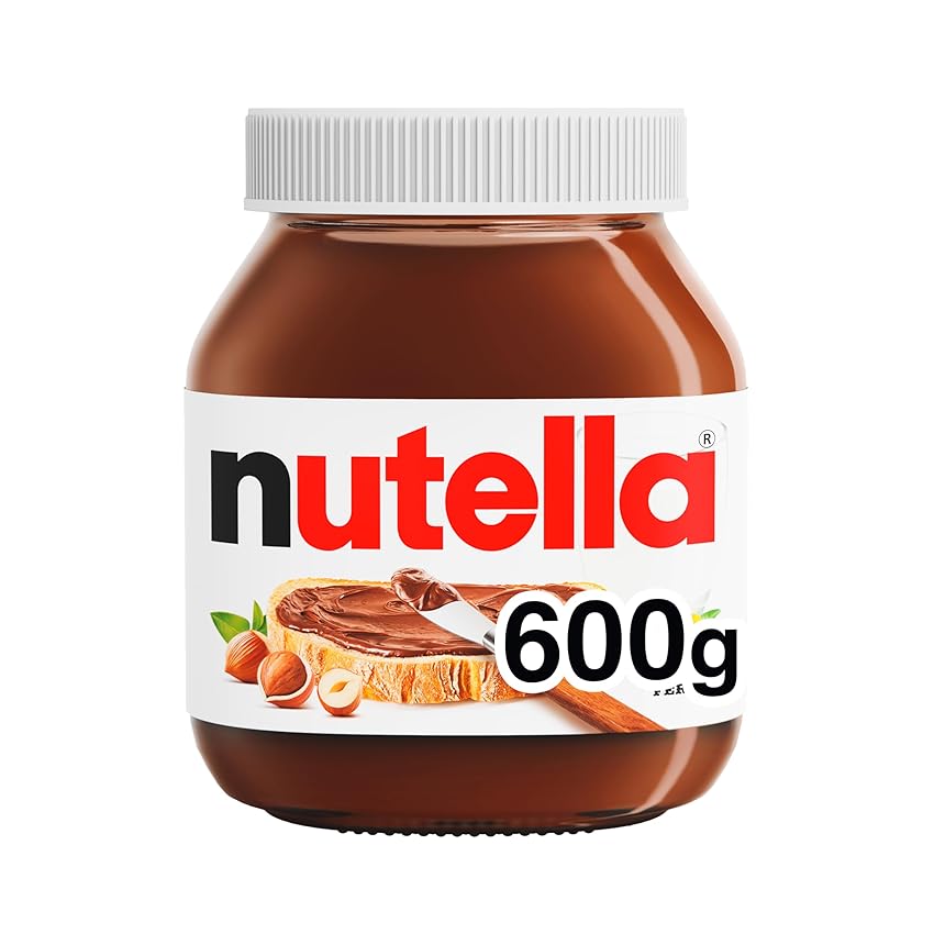 Nutella - Crema Spalmabile alle Nocciole e Cacao, Senza Glutine, Conservanti e Grassi Idrogenati, Ideale a Colazione, Vasetto da 600 gr