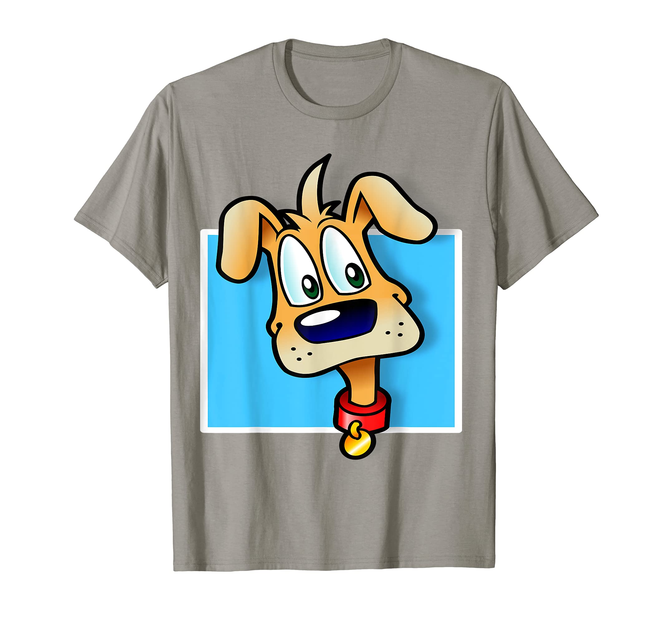 Puppy Dog Cartoon T-Shirt, Grey