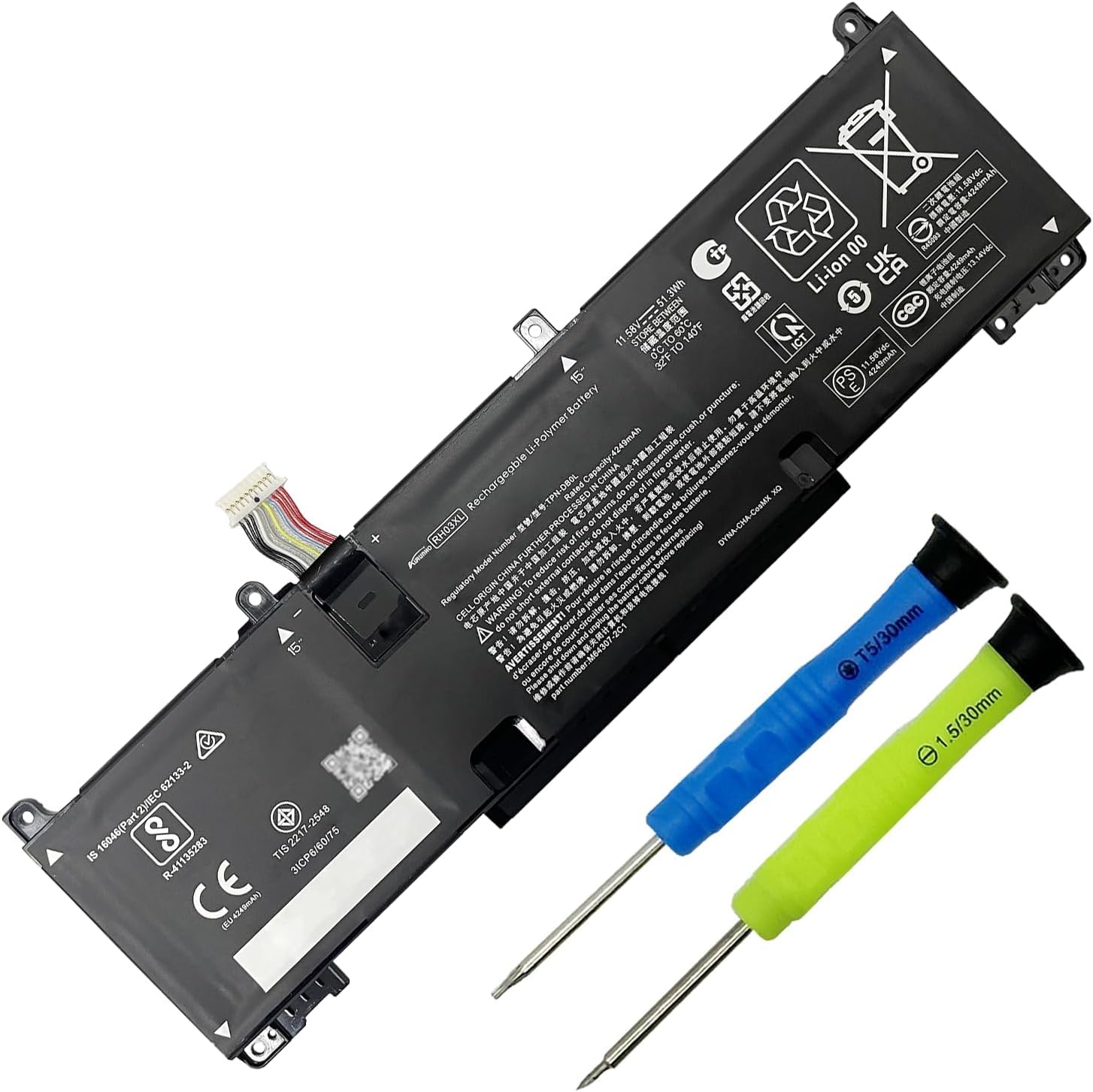 Amazon.com: AURUNHO RH03XL 51.3Wh M73472-005 Laptop Battery