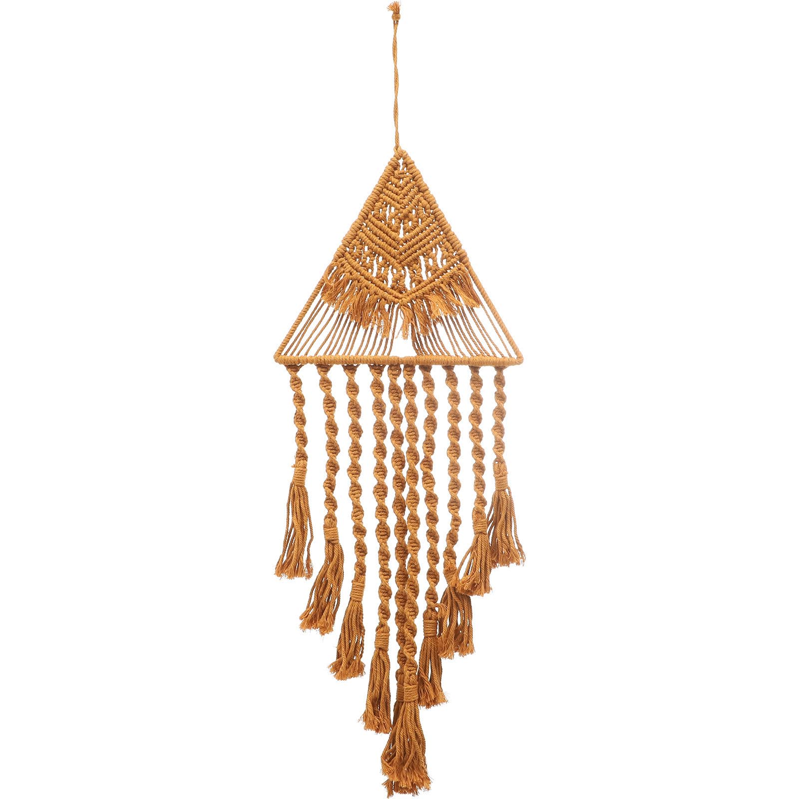 Tapiz decorativo tejido en macramé artesanal con borlas de diseño boho chic