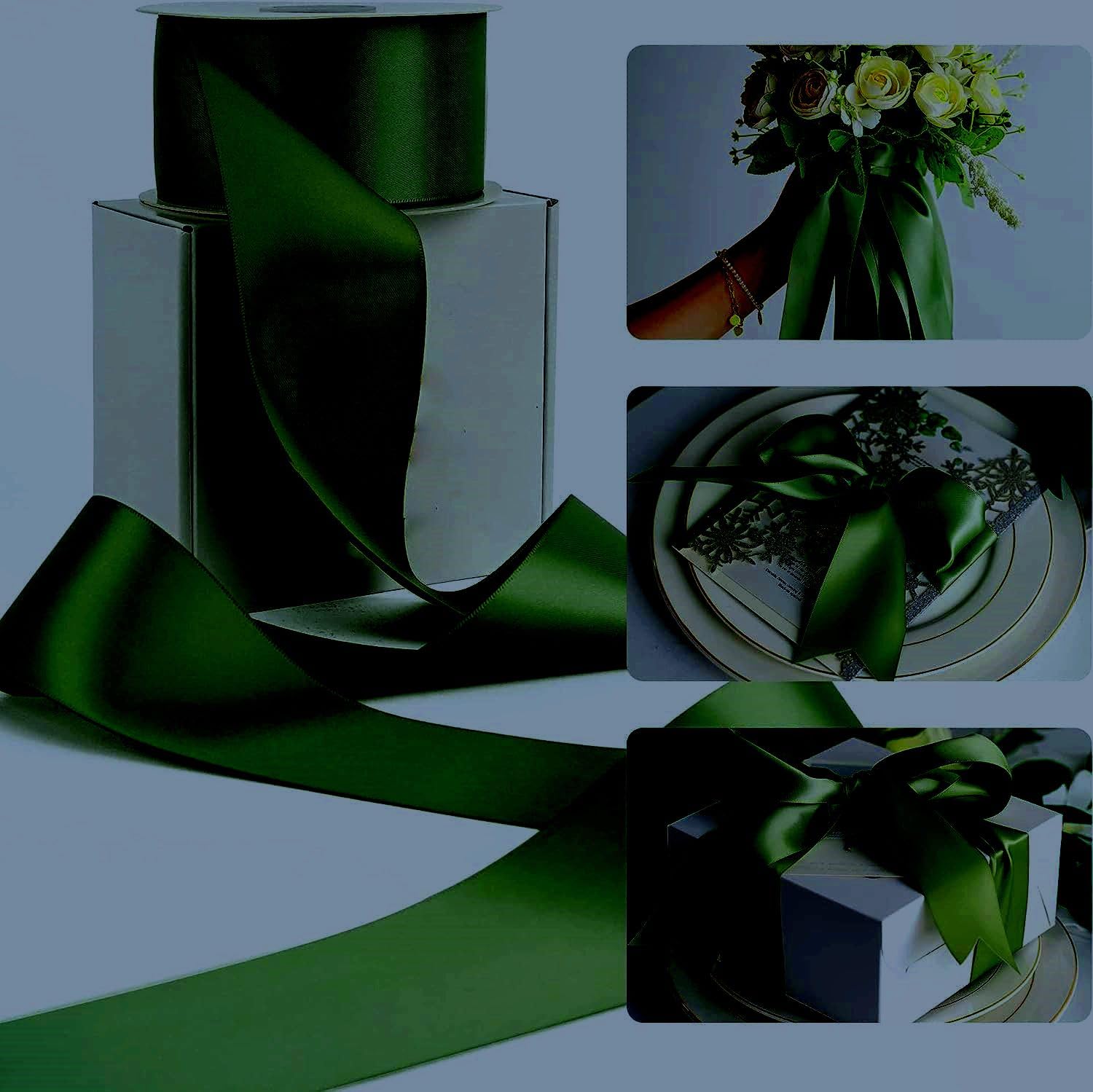 Double Sided Satin Ribbon 25mm x 10 Meters (Off White) for Gifts Wrap Sew Party, Decorations Events Dress Wedding Christmas Crafts, Bows Car, Balloons Hairs, DIY, Bouquets, Cake More — view 266