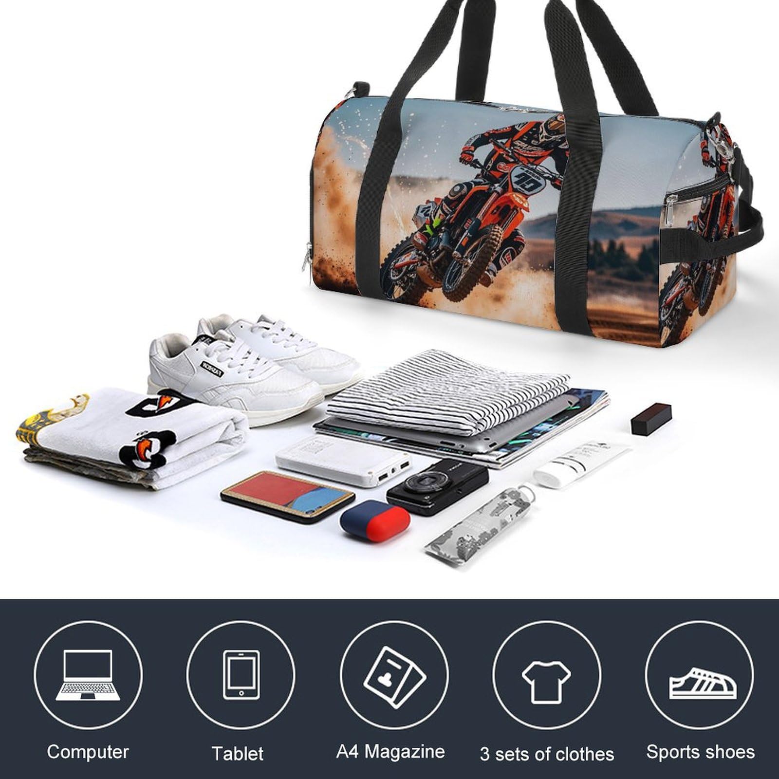 Borsa sportiva da palestra per moto da uomo e donna, impermeabile, grande borsa da viaggio per allenamento