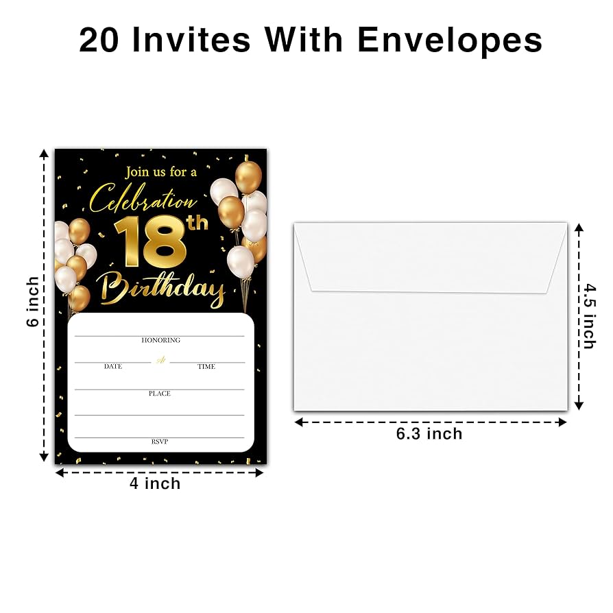 amazon-com-18th-birthday-invitation-cards-with-envelopes-classic-gold-theme-fill-in-the-blank-birthday-party-invite-cards-for-man-woman-young-people-banquet-party-supplies-20-invites-with-envelopes for Blank 18th Birthday Invitation Templates Printable Free Amazon.com : 18th Birthday Invitation Cards with Envelopes - Classic Gold Theme Fill in The Blank Birthday Party Invite Cards, for Man, Woman Young People Banquet Party Supplies, 20 Invites With Envelopes - for Blank 18th Birthday Invitation Templates Printable Free