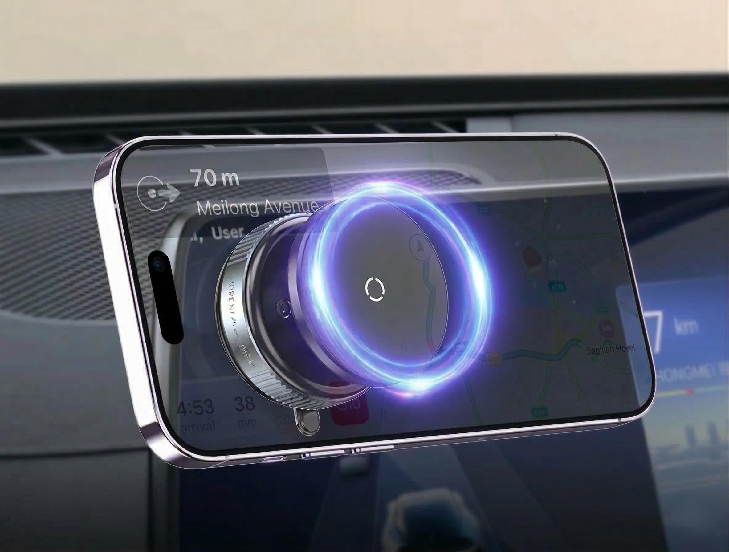 KANDONEX Handyhalterung Auto Magnet Saugnapf – Auto Zubehör Innenraum, KFZ Handyhalter Armaturenbrett & Scheibe, mobile Halterung kompatibel mit MagSafe, kompatibel mit iPhone 17 16 15 14, Samsung Car