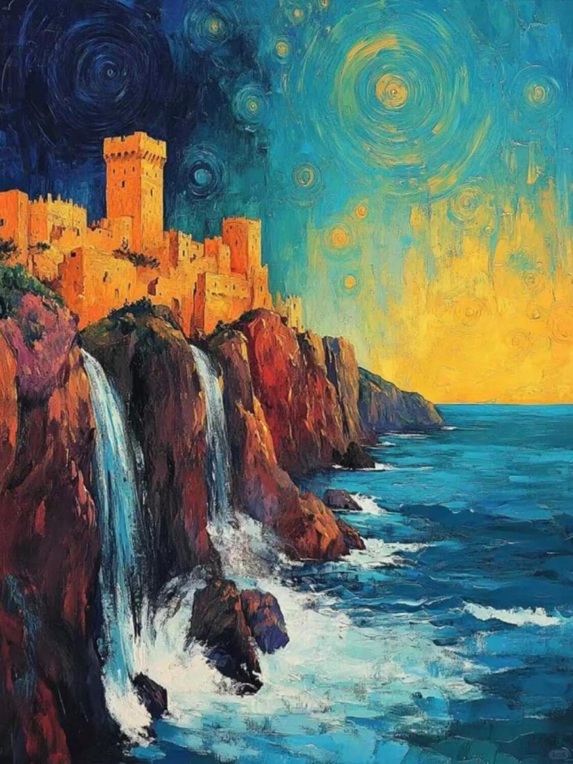 Rqwybcaxn Bead Cross Stitch Kits Fantasy Castle 40x50cm
