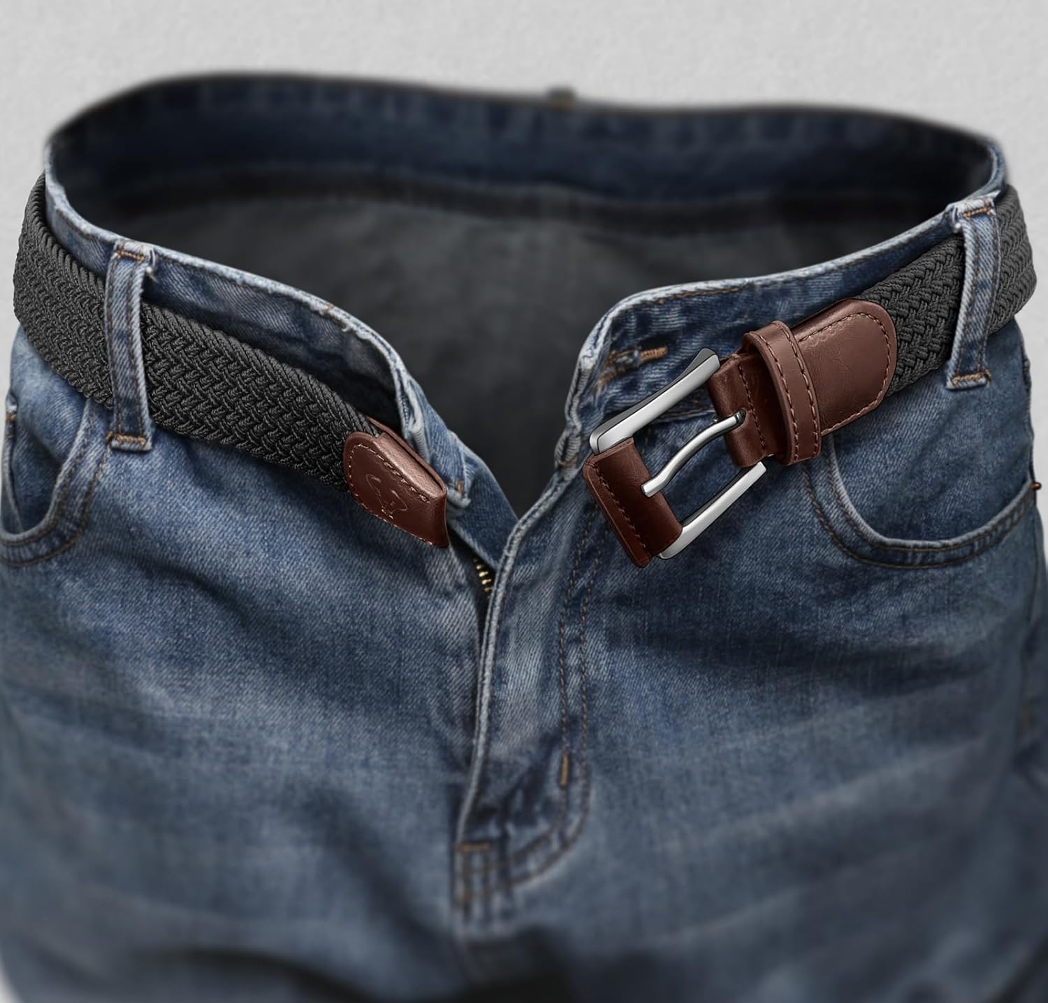 BULLIANT Belt for Men 2Pack,Mens Gift Stretch Braided Web Belt Elastic for Casual Golf Jeans,1 3/8" - Image 7