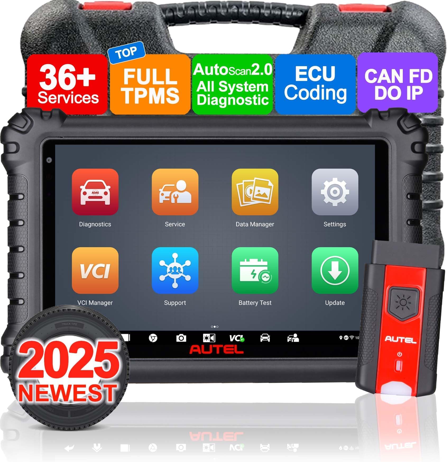 Autel Scan Tool MS906 PRO-TS, Better MaxiSYS MS906TS MS906Pro MS906BT MK906Pro MP900TS, All System Diagnostic, Full TPMS, ECU Coding, CAN FD&DoIP, 3000+ Active Test, 36+ Service, Auto Scan, WiFi Print