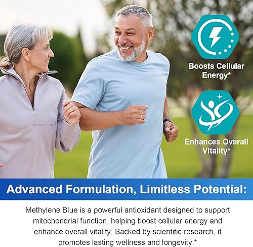 Miniatura 6 de Solución azul de metileno al 1%  Gotas de grado USP para la salud cerebral, la memoria, el enfoque y la energía celular, grado farmacéutico, sin