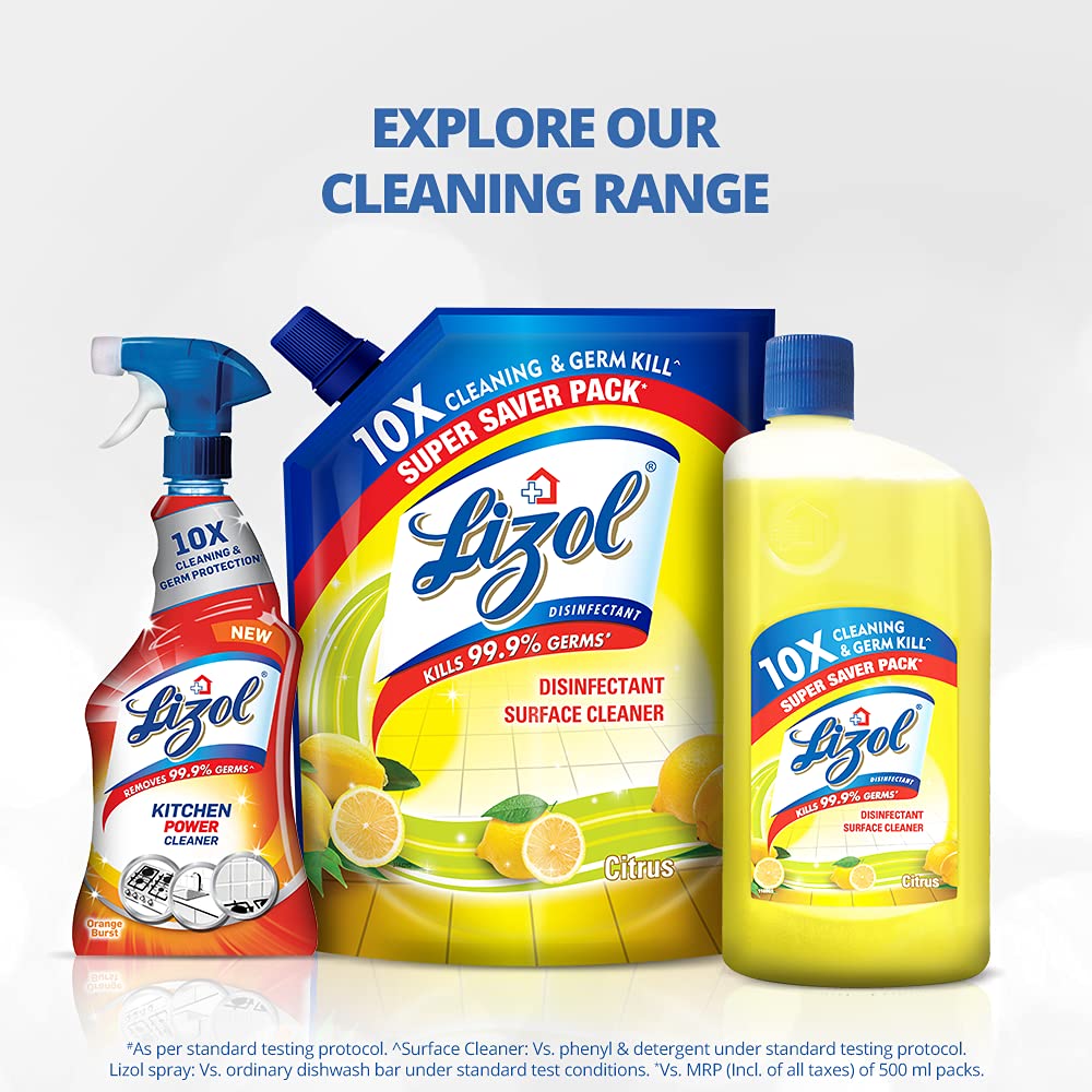 Lizol Disinfectant Floor Cleaner, Floral 975 ml With Harpic Powerplus