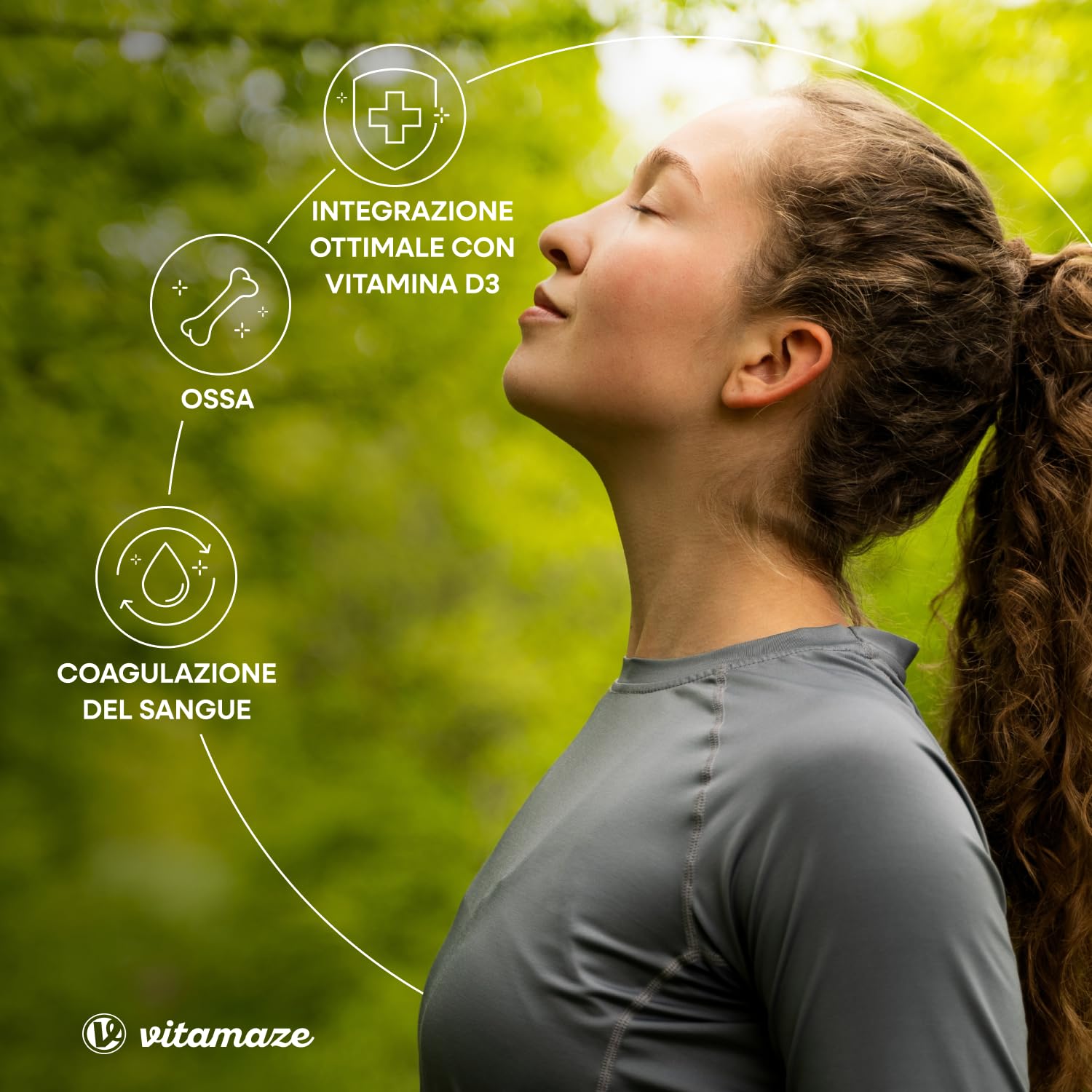 Vitamaze® Vitamina K Complesso 2200 mcg con Vitamina K2 MK7 + MK4 y Vitamina K1 Menachinone ad Alto Dosaggio e Vegan, 120 Capsule, Biodisponibilità Ottimale, senza Additivi. Qualitá Tedesca