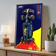 Display Case & Wall Frame for Lego F1 Speed Champion Red Bull RB20 42206, 50x80cm Aluminum Wall Mount Display with Crystal PMMA Panel For Lego F1 Red Bull 42206, No Light