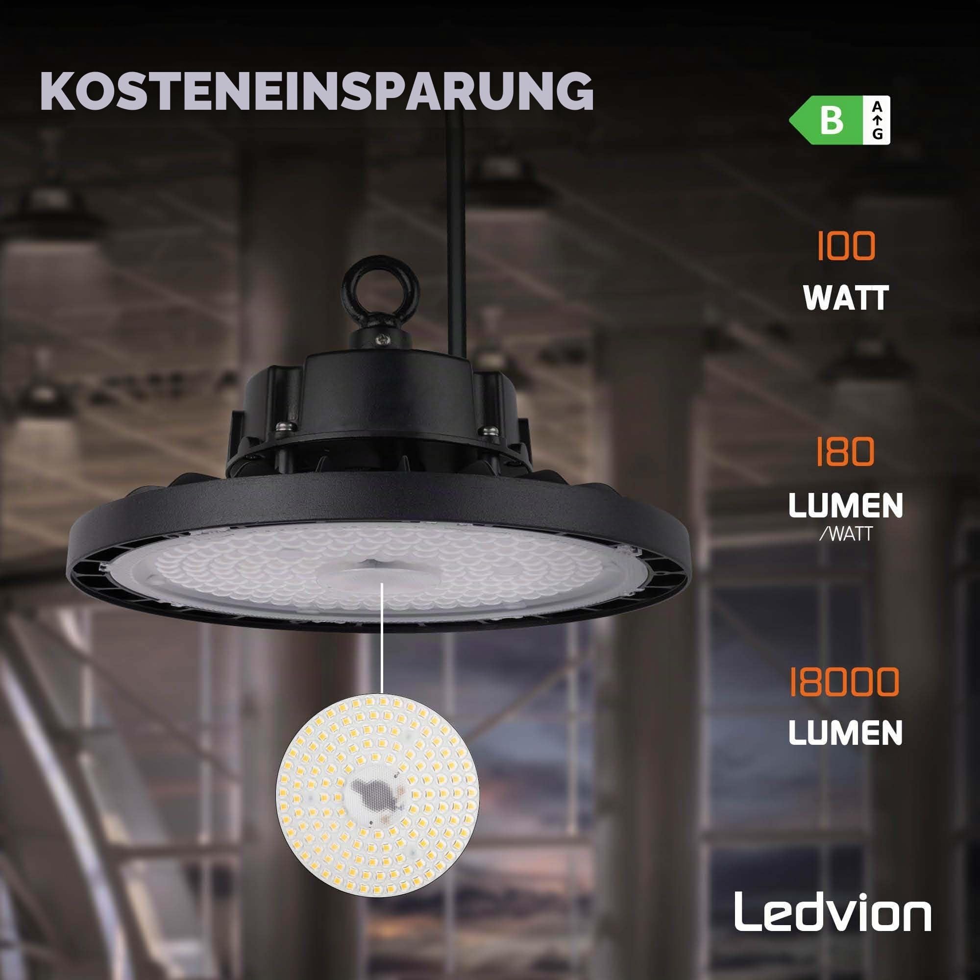 Ledvion LED Hallenstrahler IP65 100W 180 lm/W 6000K Dimmbar