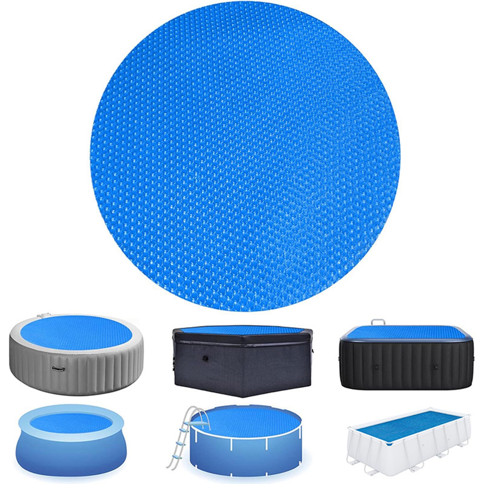 Couverture de piscine pliable imperméable pour baignoire extérieure en film à bulles - Accessoire de piscine - Couverture imperméable durable en film à bulles