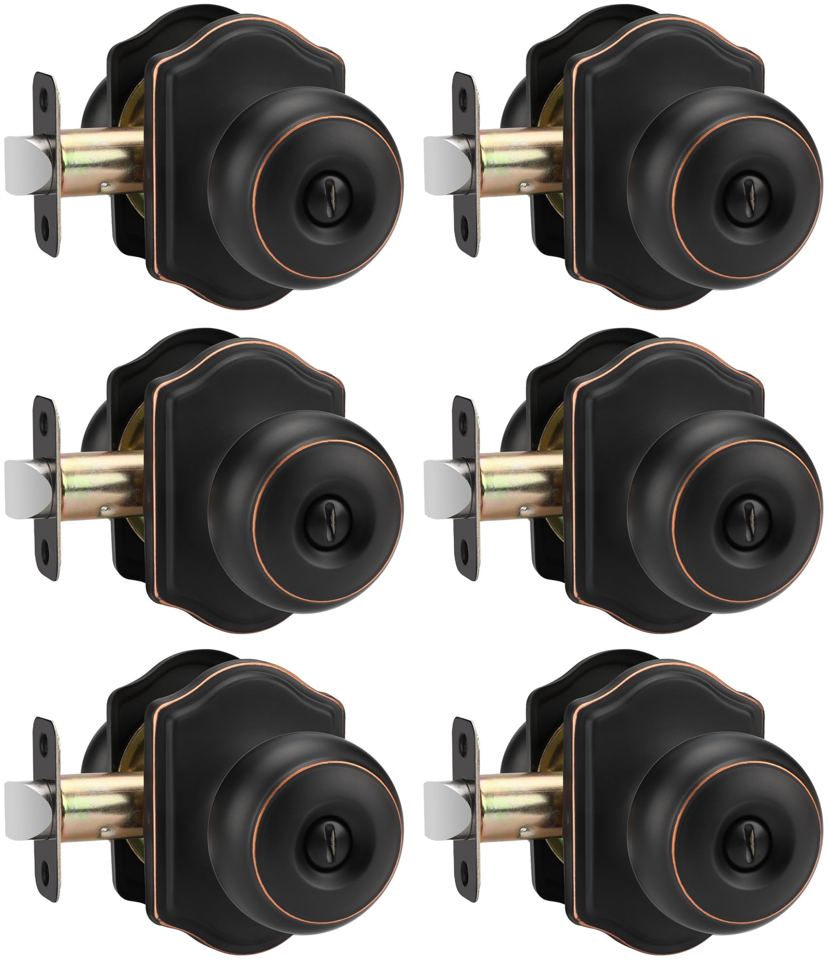 Goldenwarm Oil Rubbed Bronze Door Knobs Interior 6-Pack