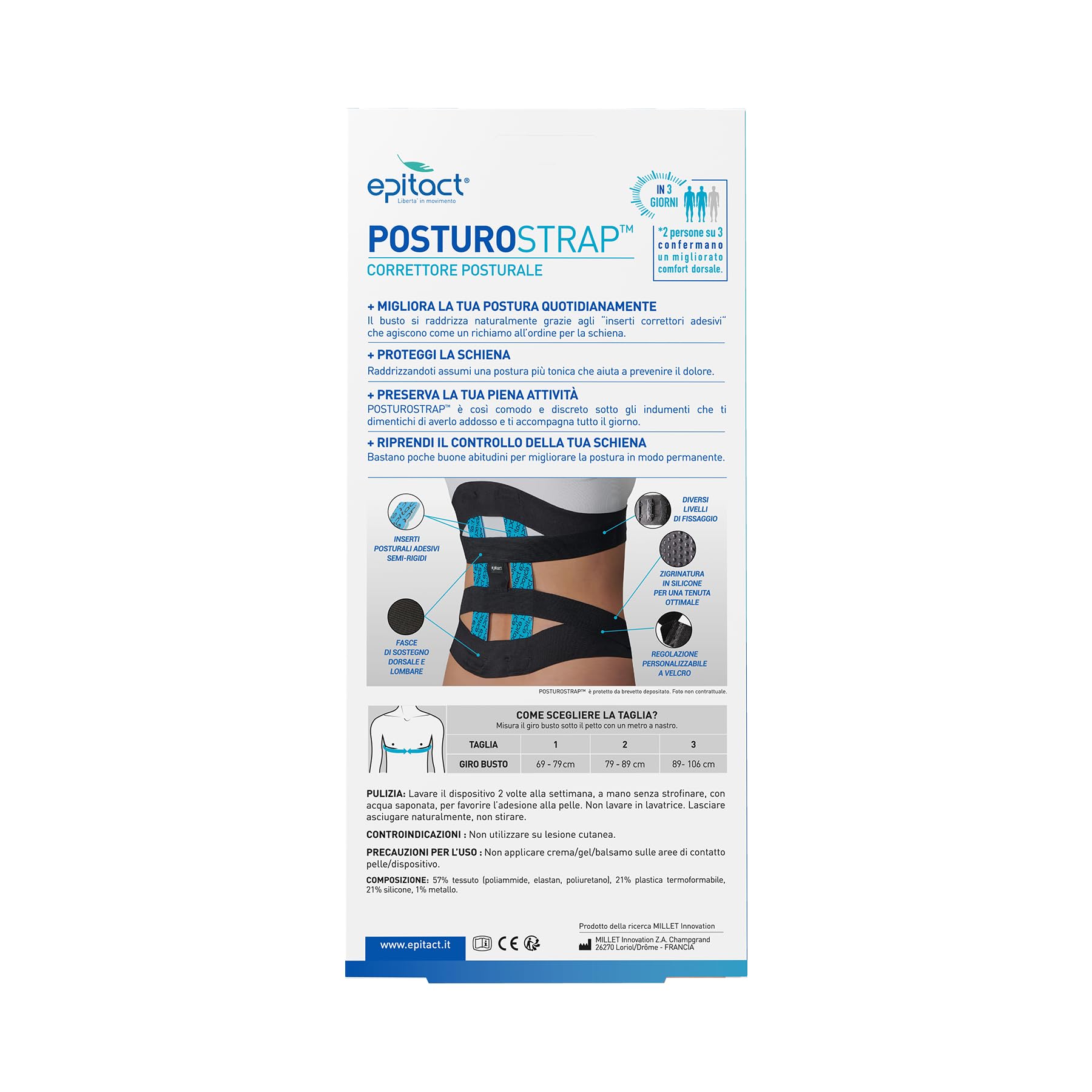 Epitact | Correttore di Postura | Prevenzione Mal di Schiena, Lombalgia | Previene Posture Scorrette, Migliora il Comfort Dorsale Quotidiano | Libertà di Movimento (3)